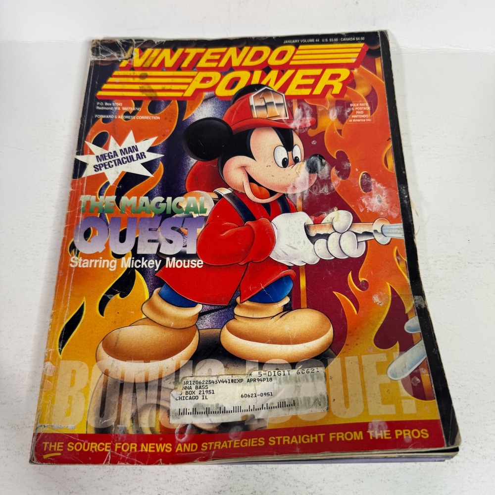 Nintendo Power Magazine Volume 44 Jan 1993 Mickey Mouse Magical Quest Ren Stimpy